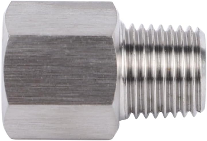 Goldpea Stainless Steel 304 M20*1.5 Female Thread x 1/4" NPT Male Adapter Metric Convert NPT Pipe Fiiting for Pressure Gage 1pc - Image 2